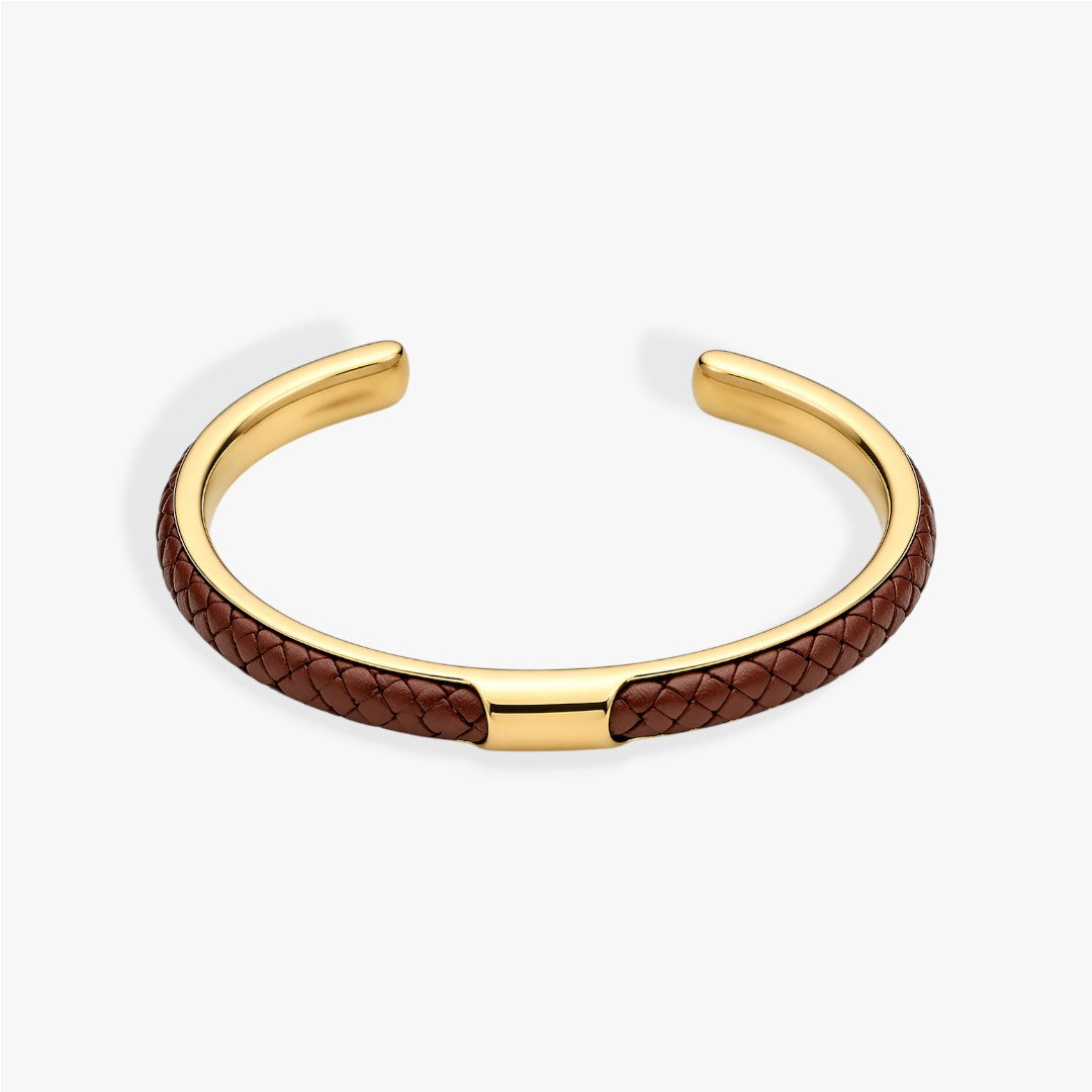 Fusion | Bracelet Jonc Cuir Tressé Homme