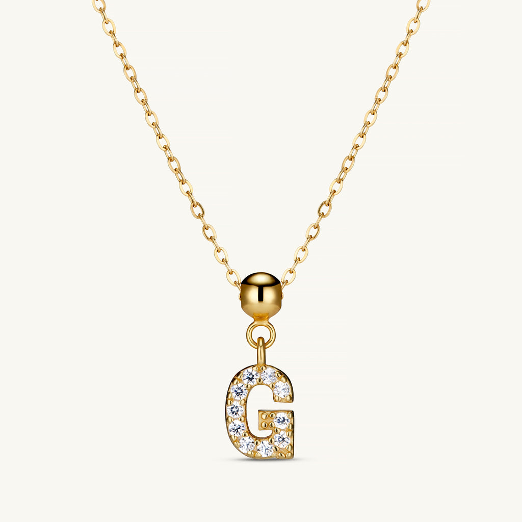 Pendentif Initiale G avec Diamant en Or