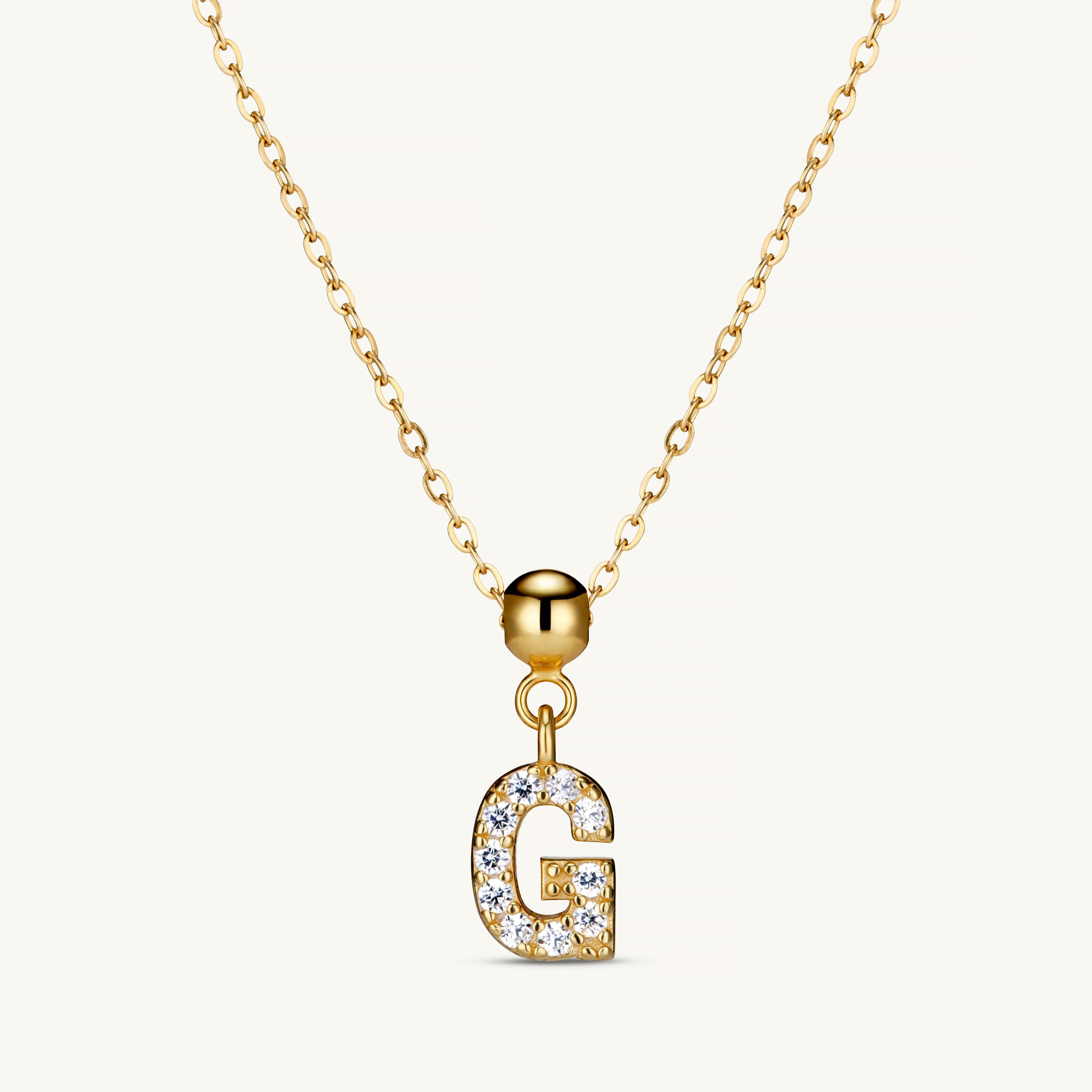 Pendentif Initiale G avec Diamant en Or