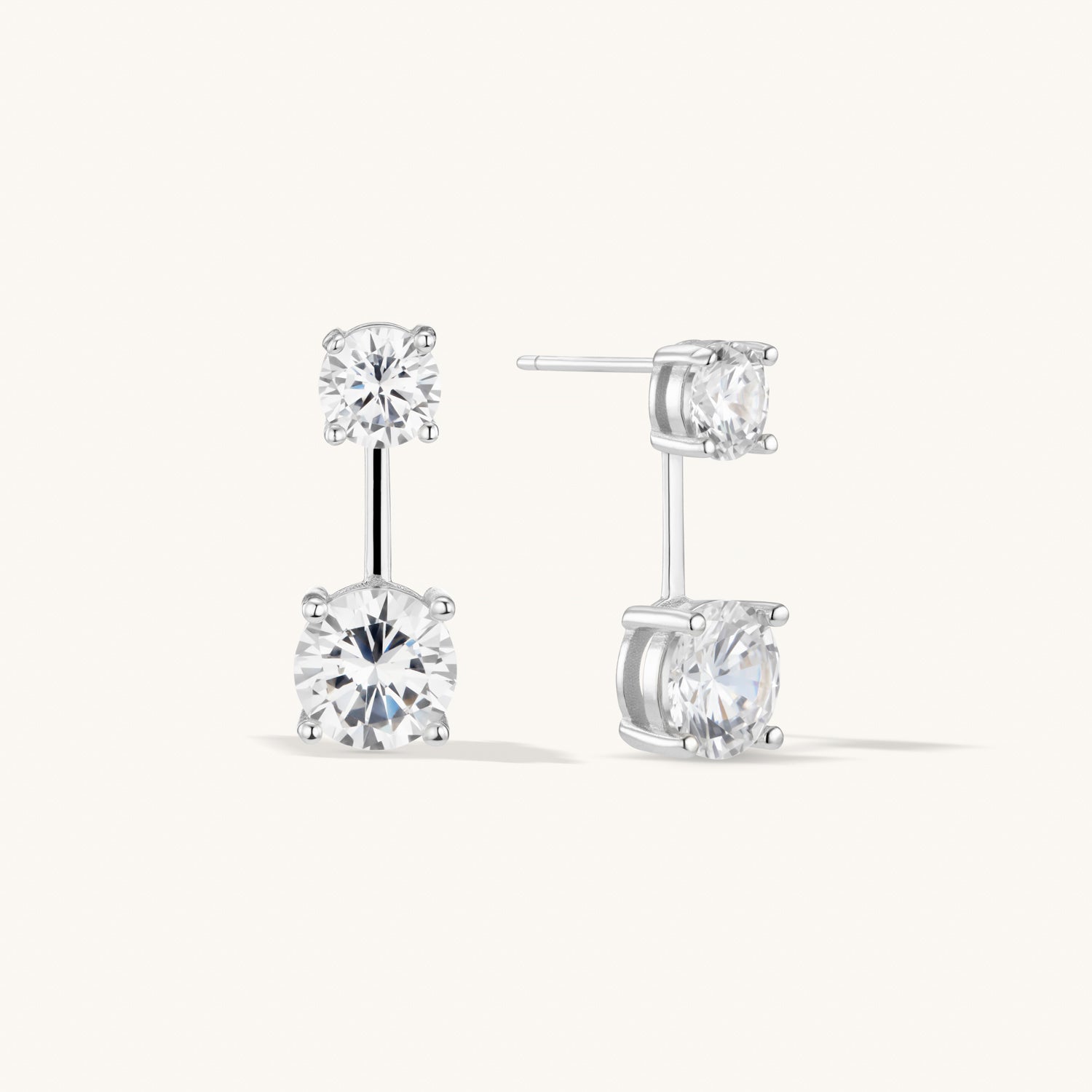 Puces d’Oreilles Pendantes Gemme en Argent