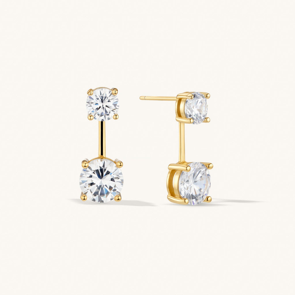 Puces d’Oreilles Pendantes Gemme en Or