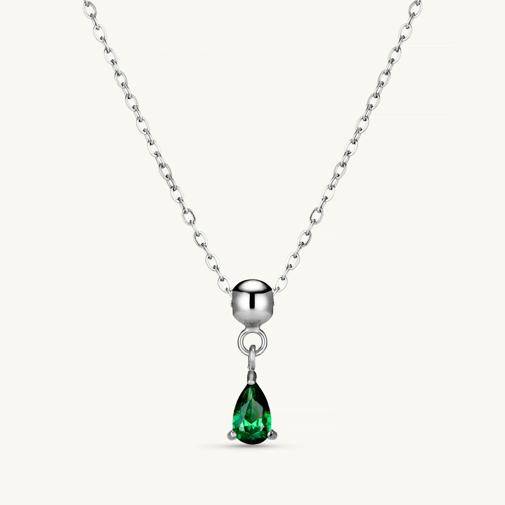 Pendentif Cristal Émeraude en Argent