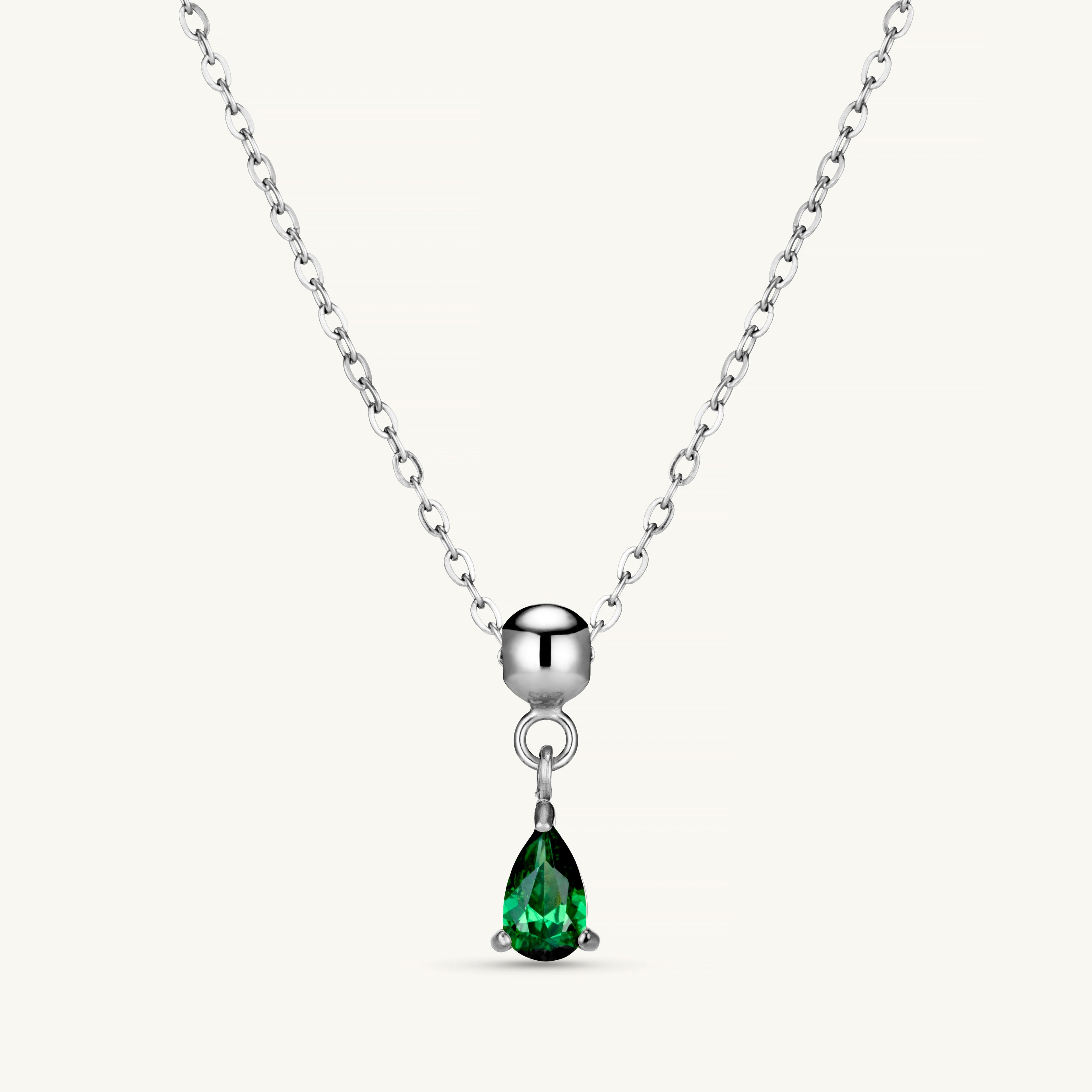 Pendentif Cristal Émeraude en Argent