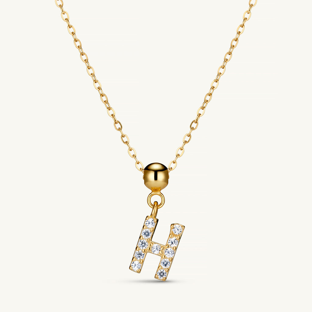 Pendentif Initiale H avec Diamant en Or