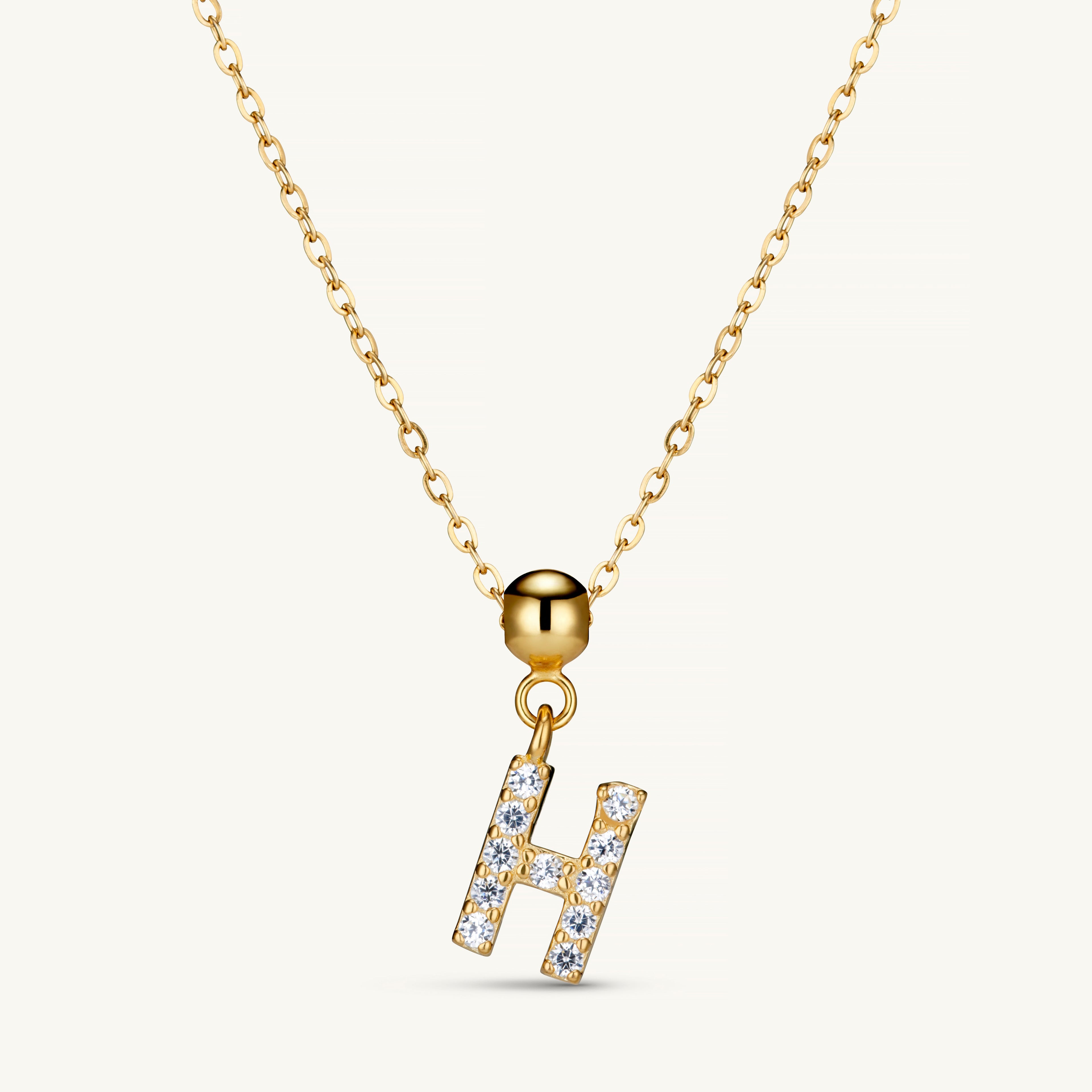 Pendentif Initiale H avec Diamant en Or