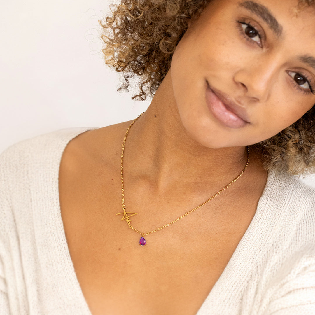 Collier Signature Pierre de Naissance en Or
