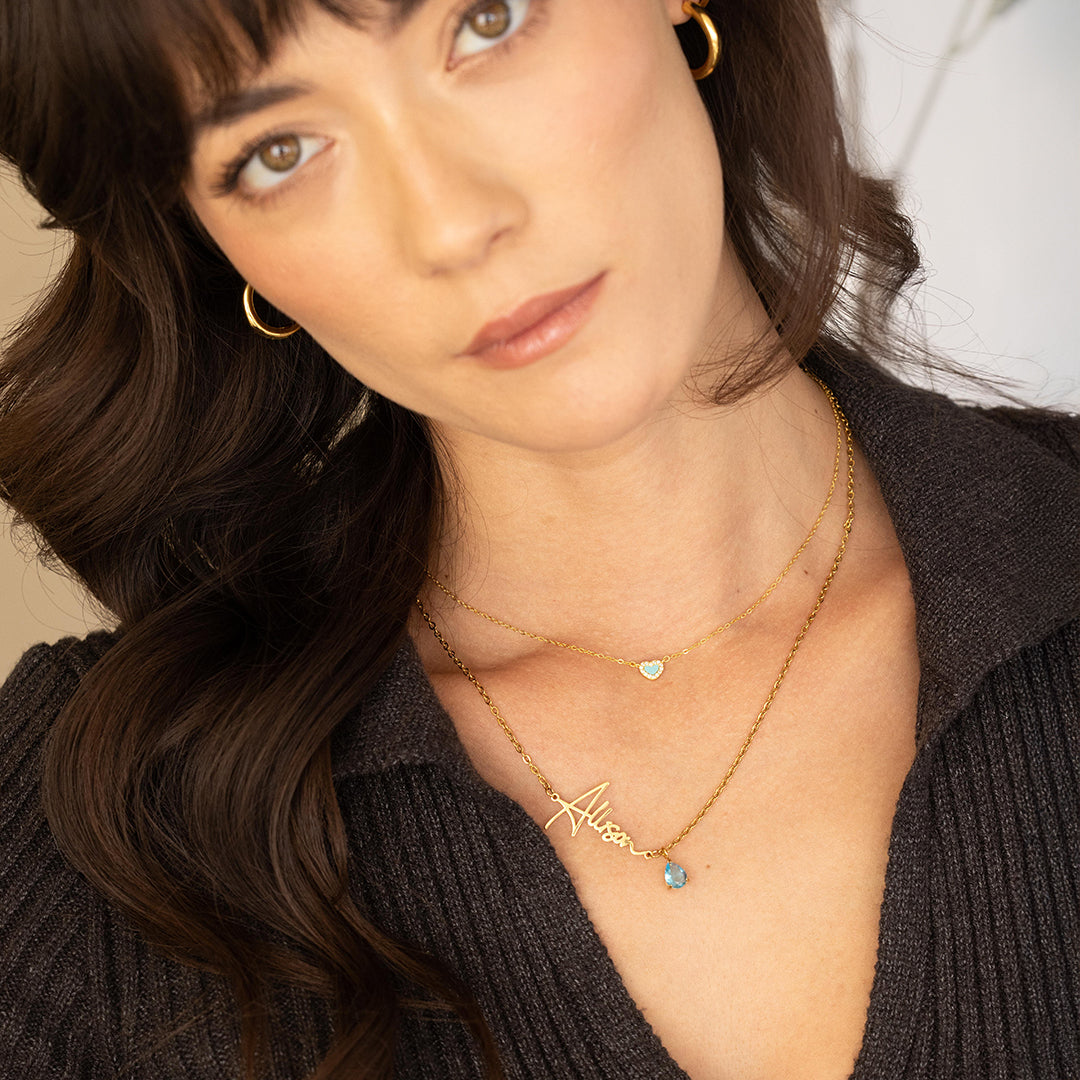 Collier Signature Pierre de Naissance en Or