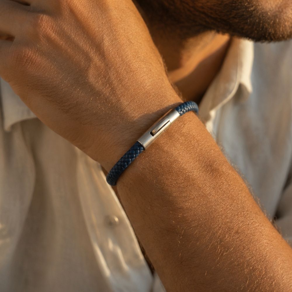 Horizon | Bracciale Uomo Pelle Intrecciata