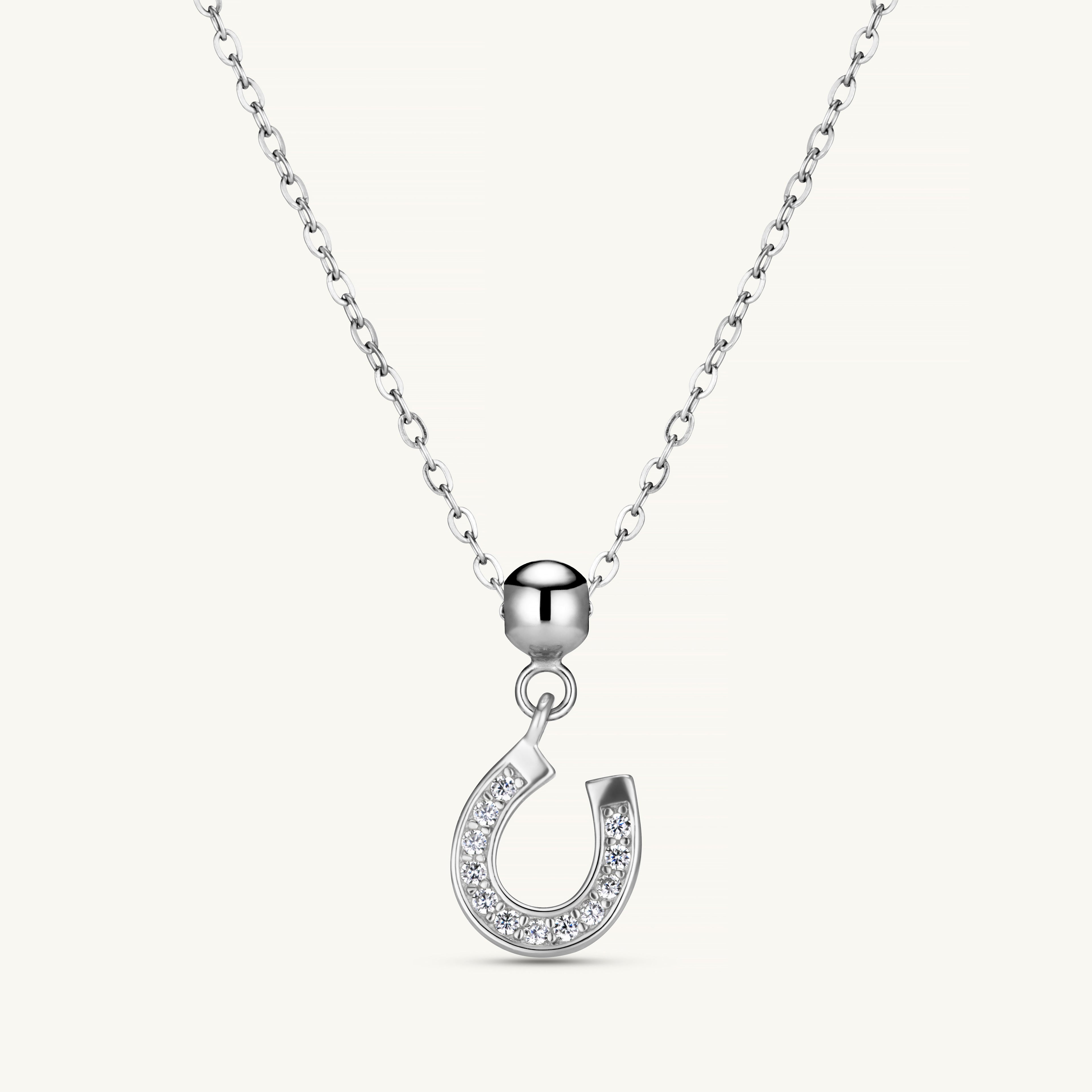 Pendentif Fer à Cheval Porte-Bonheur en Argent