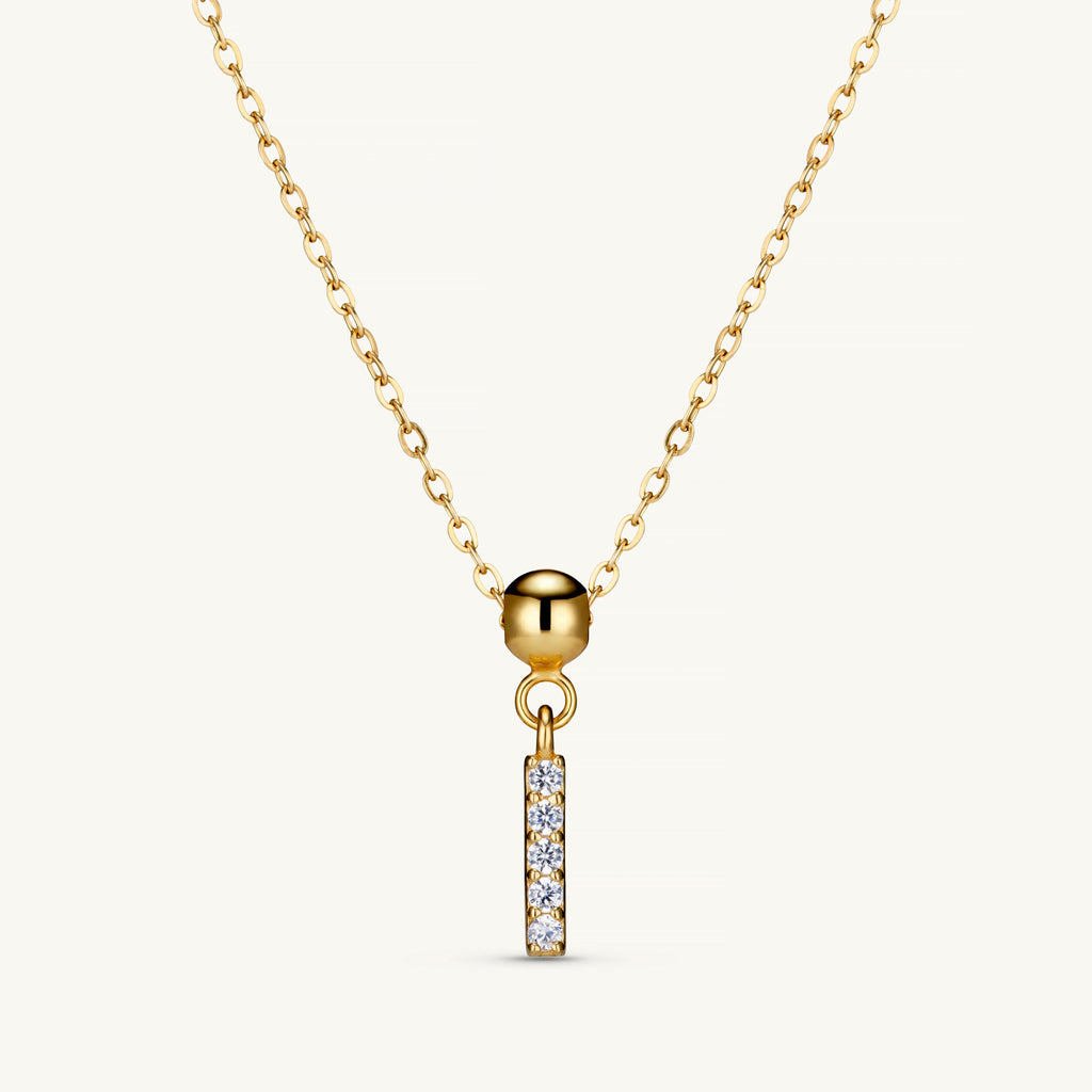 Pendentif Initiale I avec Diamant en Or