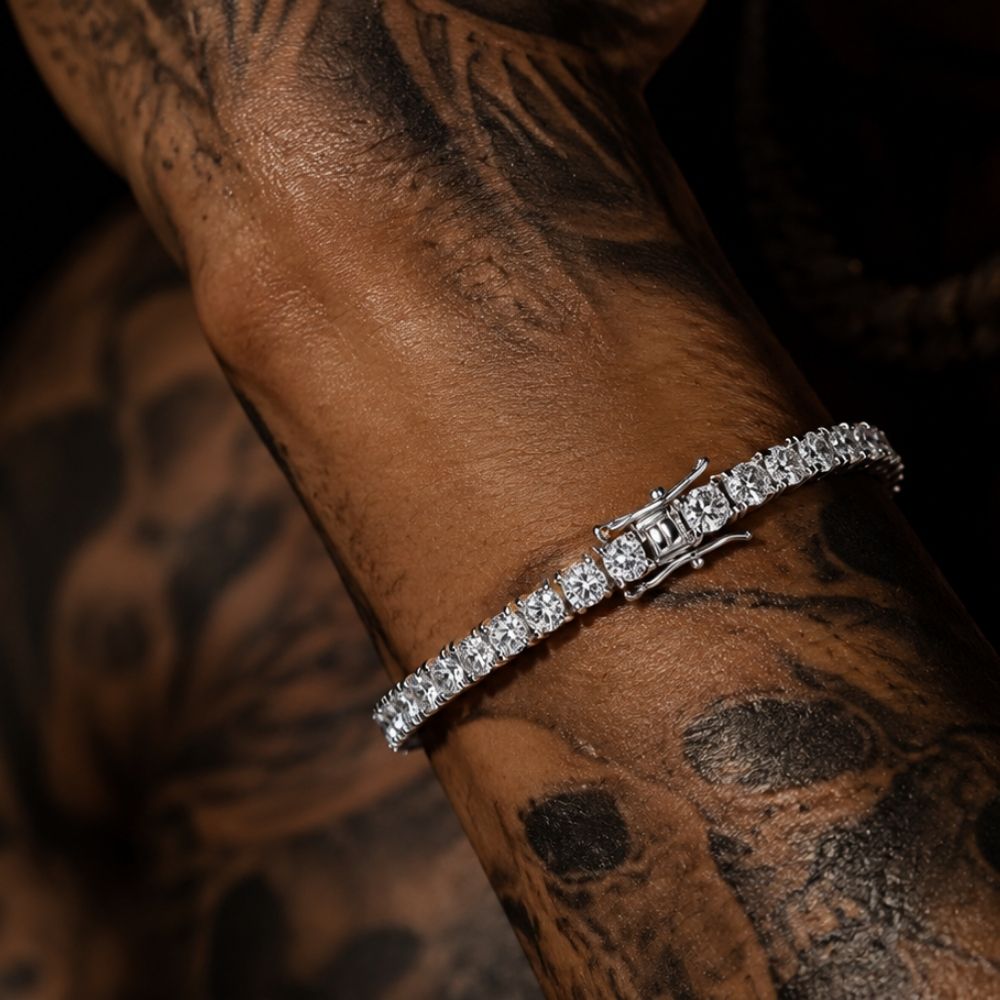 Ice | Bracelet Tennis Zircon Homme Certification GRA