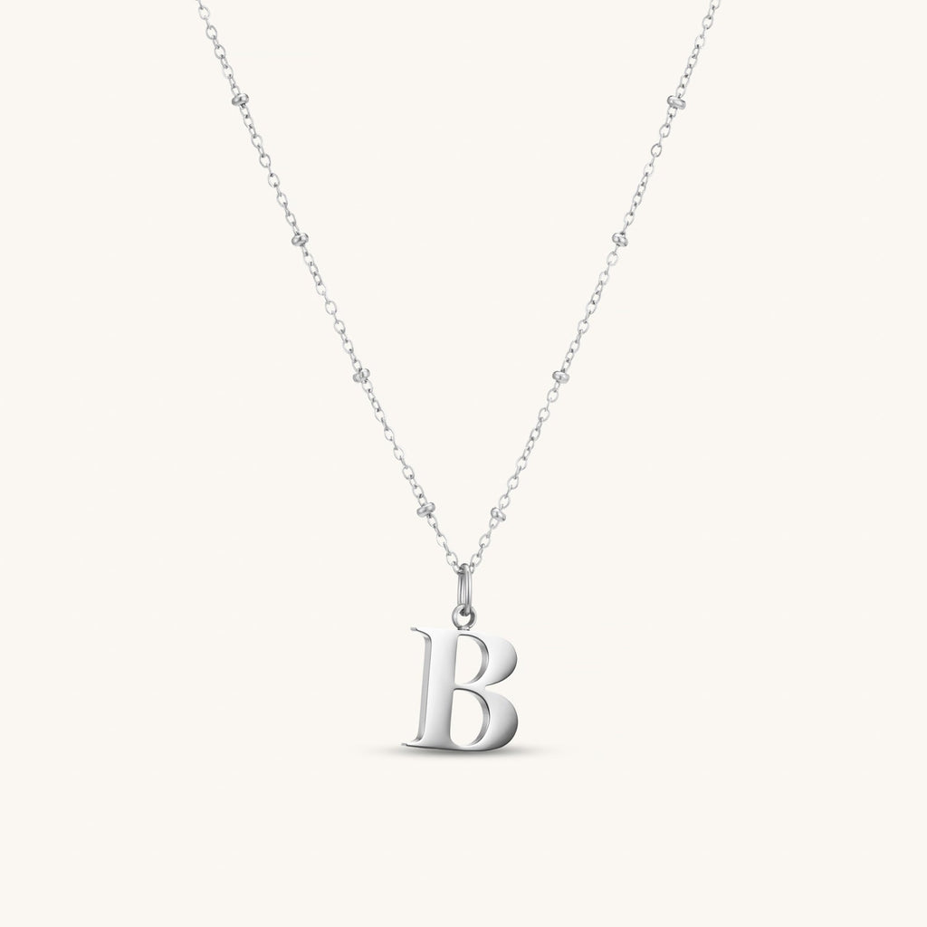 Collier pendentif initiale B en Argent