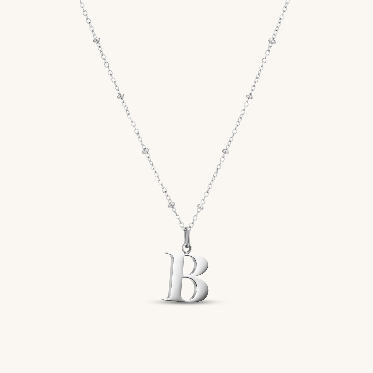 Collier pendentif initiale B en Argent