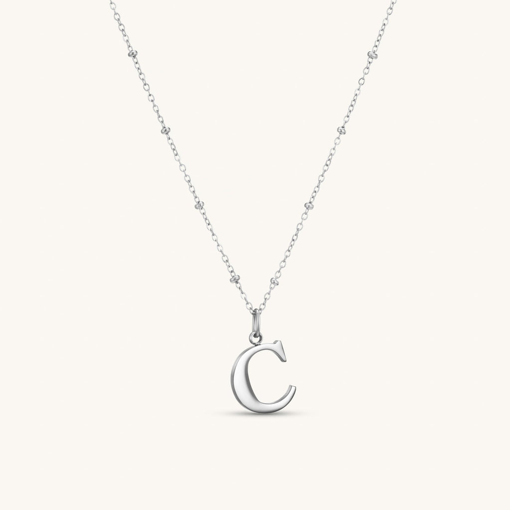 Collier pendentif initiale C en Argent