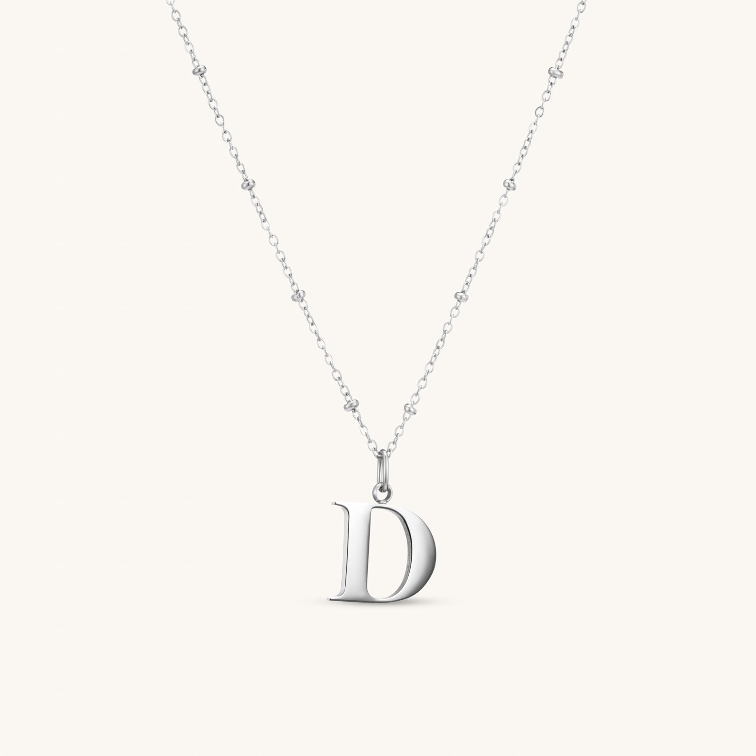 Collier pendentif initiale D en Argent