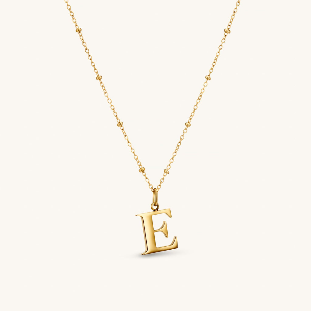 Collier pendentif initiale E en Or