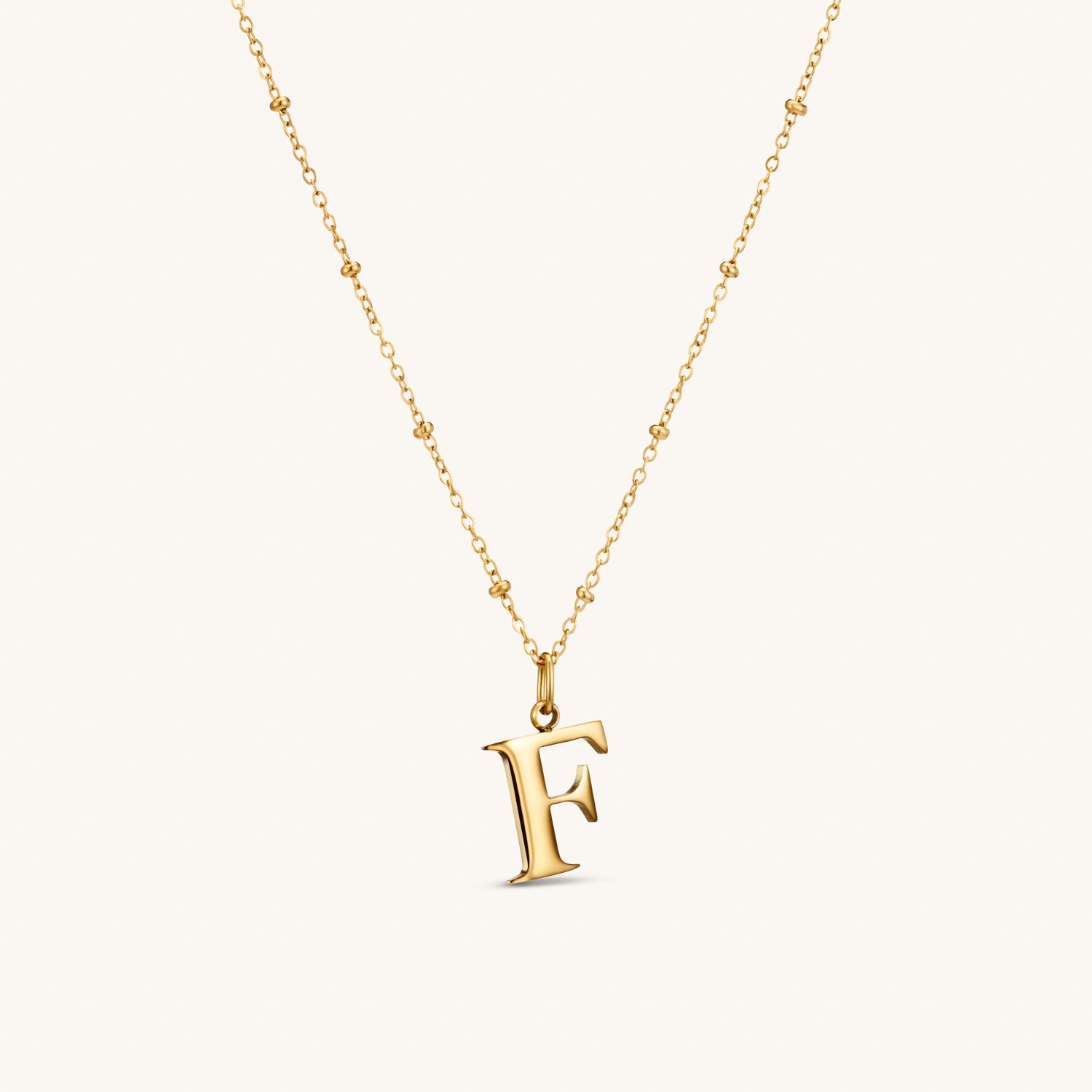 Collier pendentif initiale F en Or
