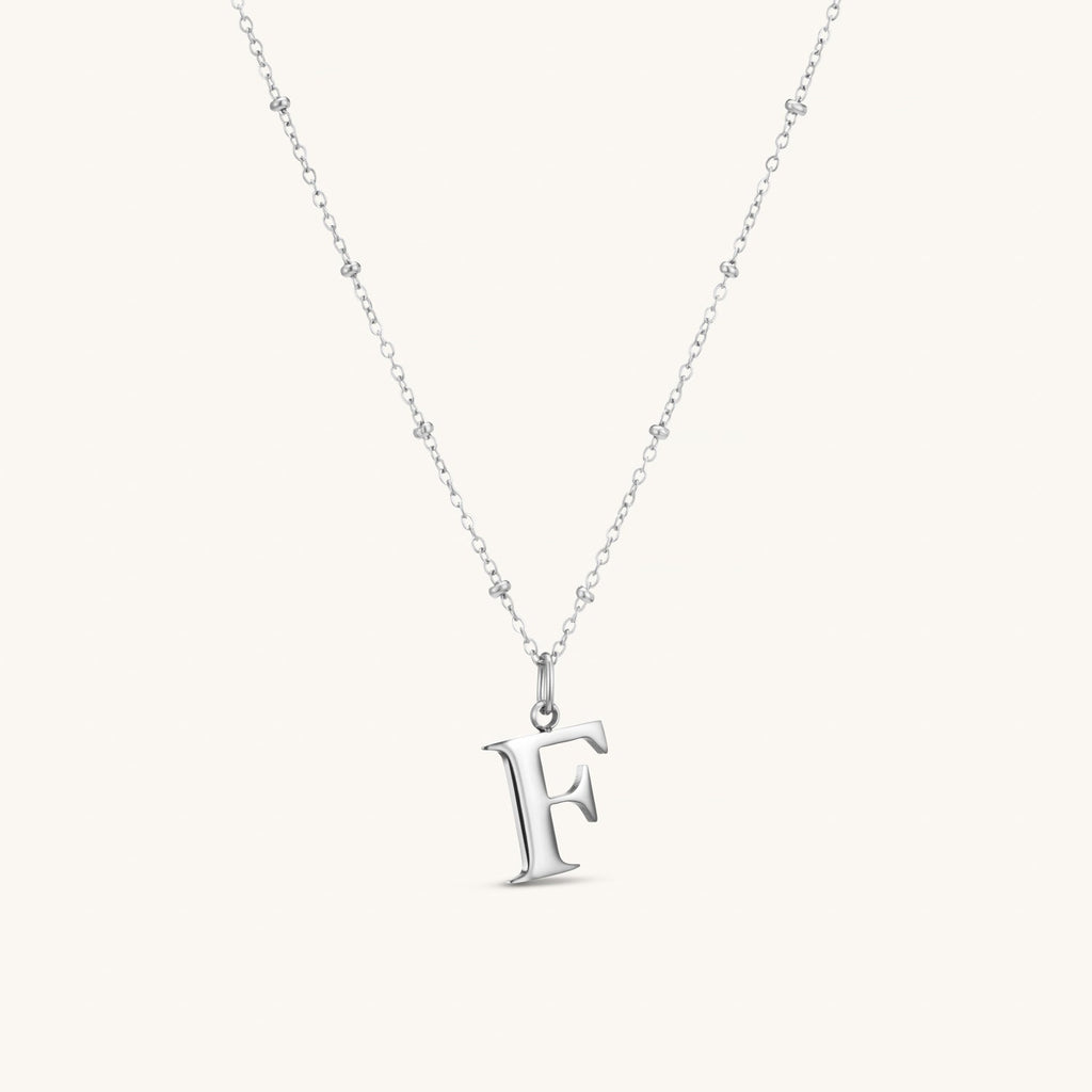 Collier pendentif initiale F en Argent