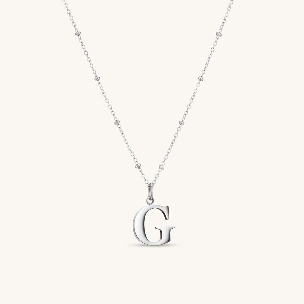 Collier pendentif initiale G en Argent