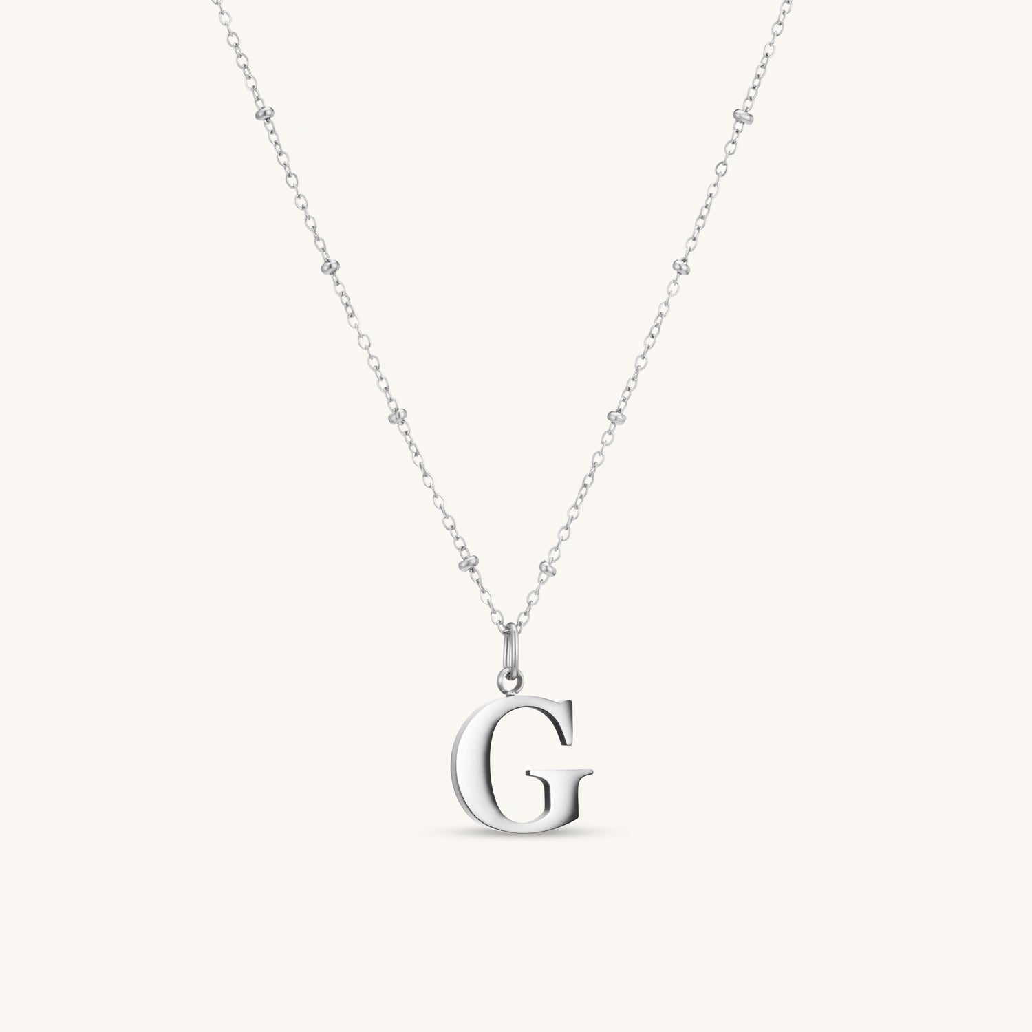 Collier pendentif initiale G en Argent