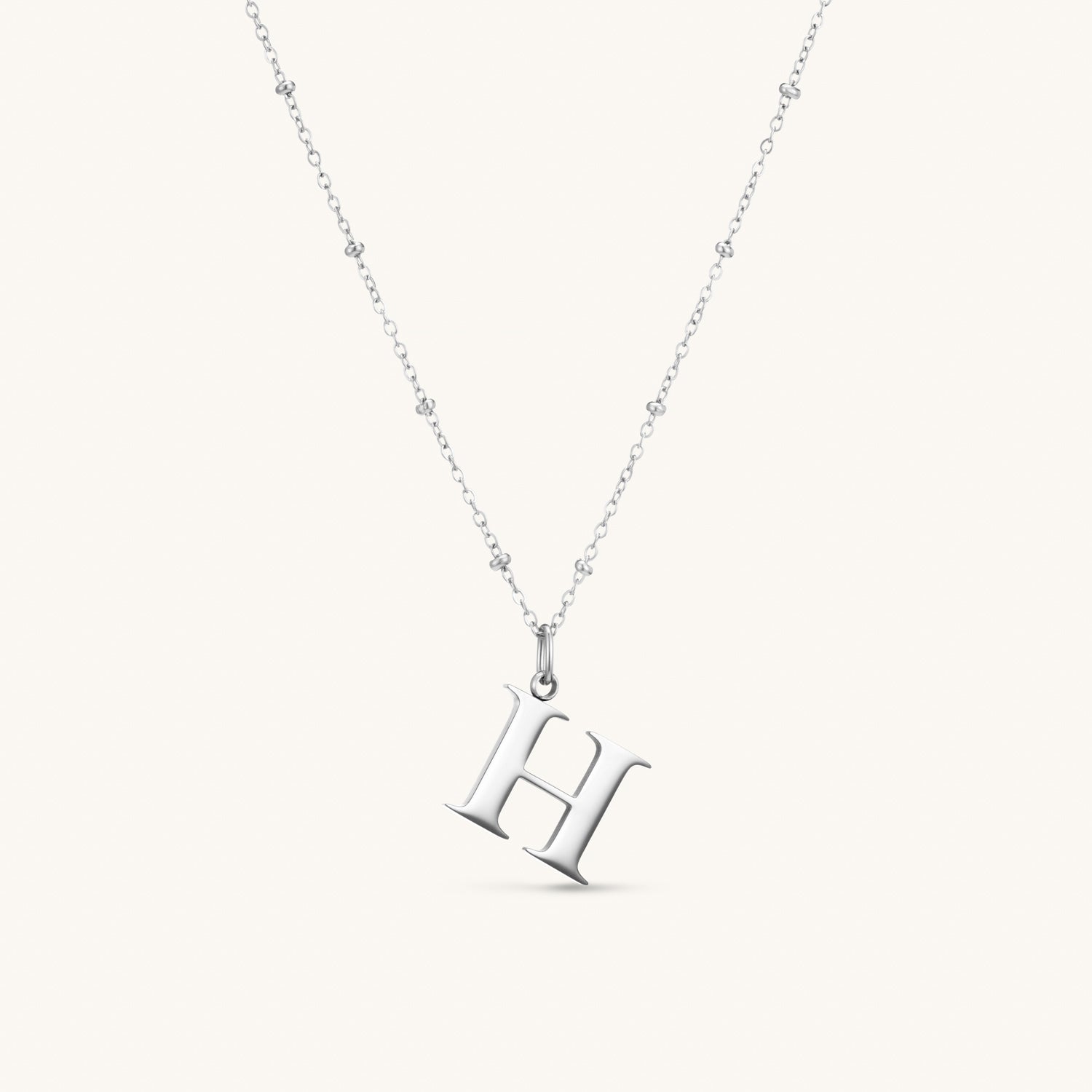Collier pendentif initiale H en Argent