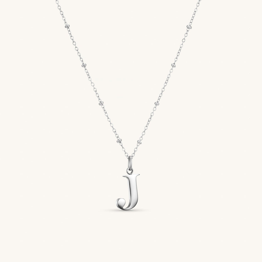 Collier pendentif initiale J en Argent