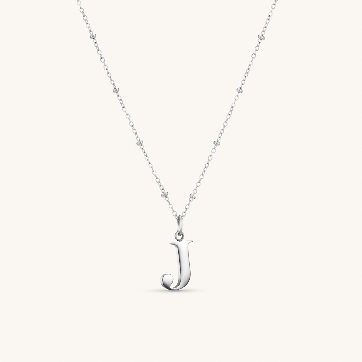 Collier pendentif initiale J en Argent