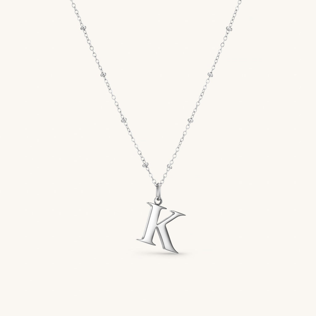 Collier pendentif initiale K en Argent
