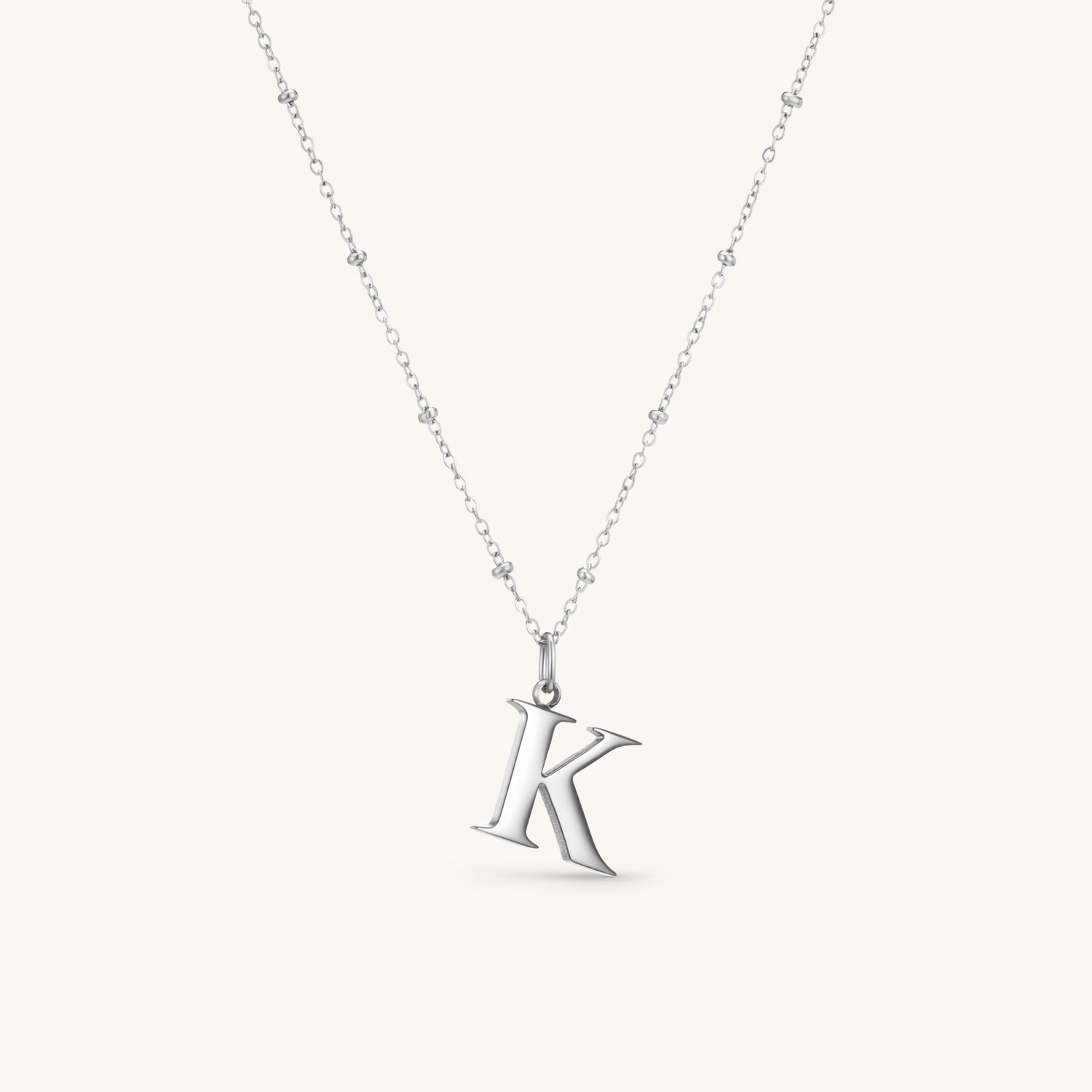 Collier pendentif initiale K en Argent