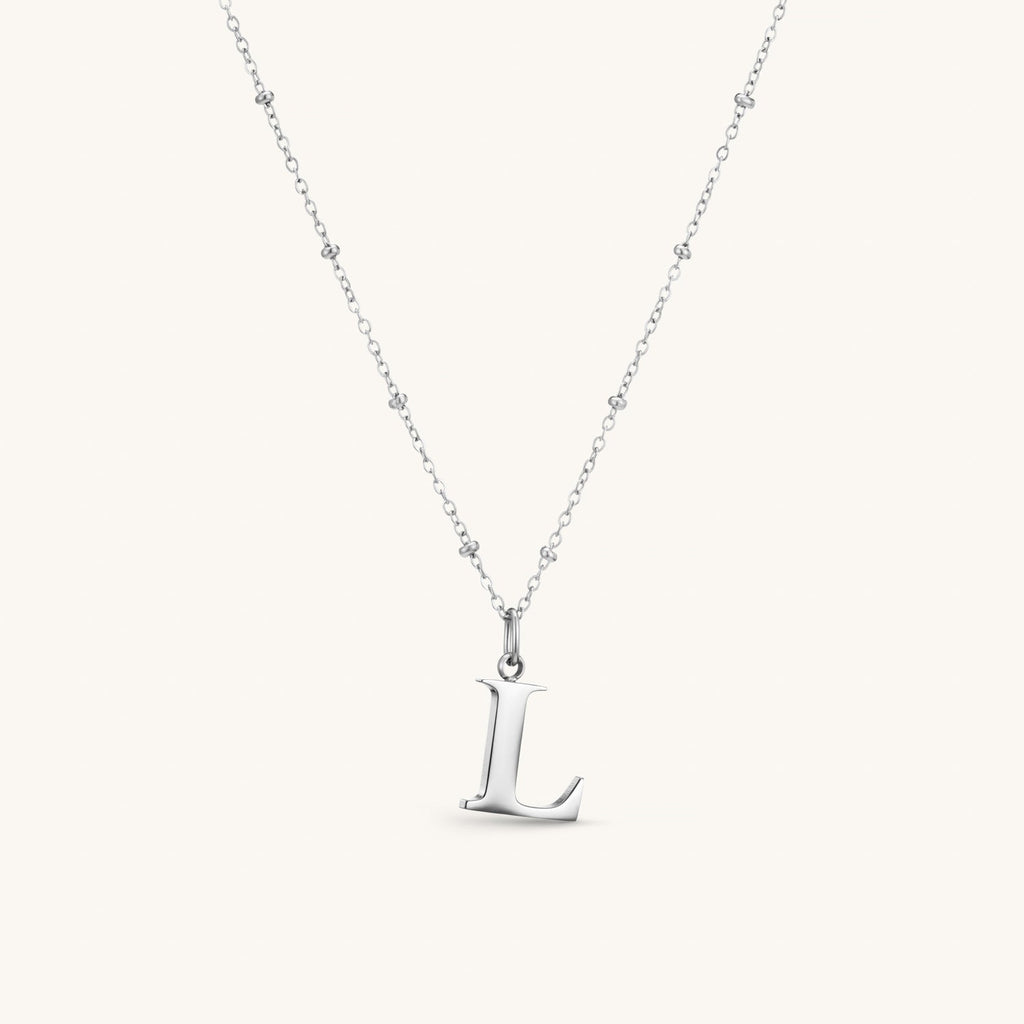 Collier pendentif initiale L en Argent