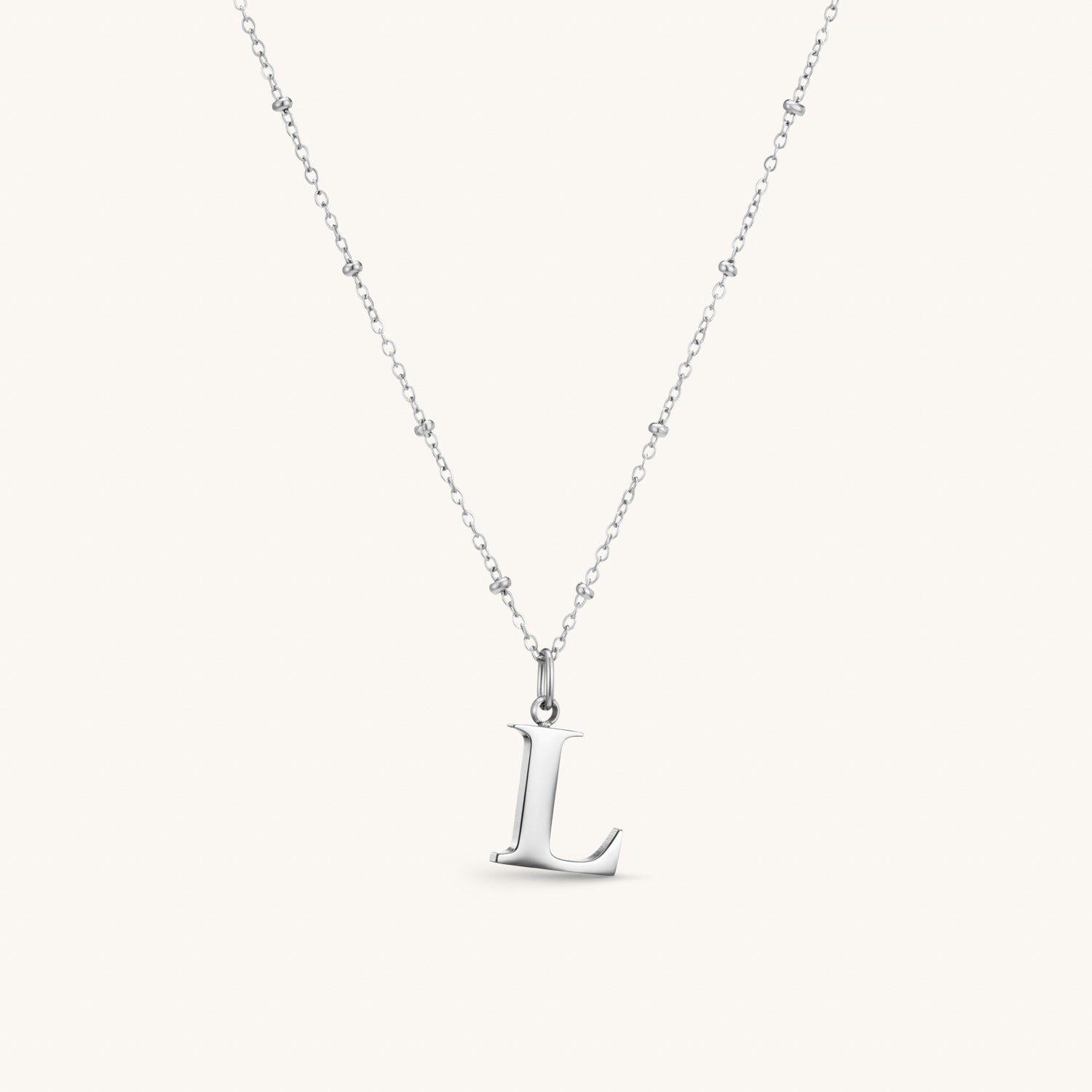 Collier pendentif initiale L en Argent