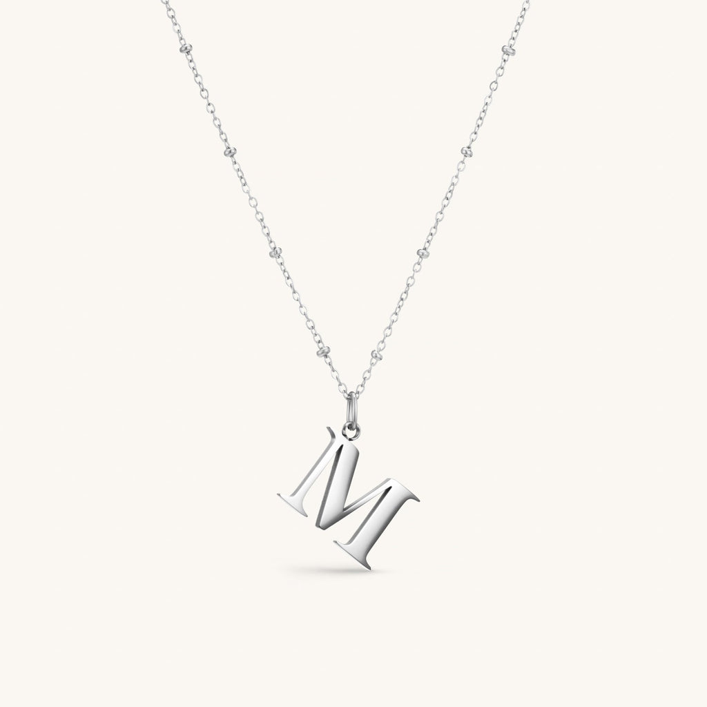 Collier pendentif initiale M en Argent