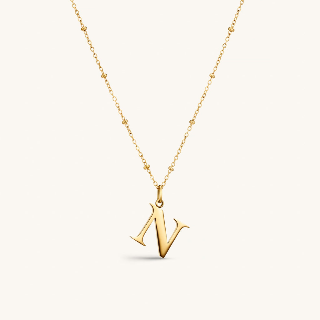 Collier pendentif initiale N en Or