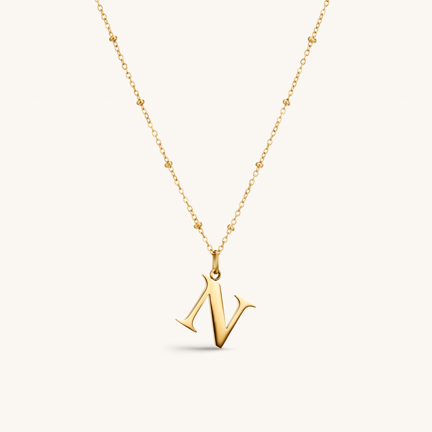 Collier pendentif initiale N en Or