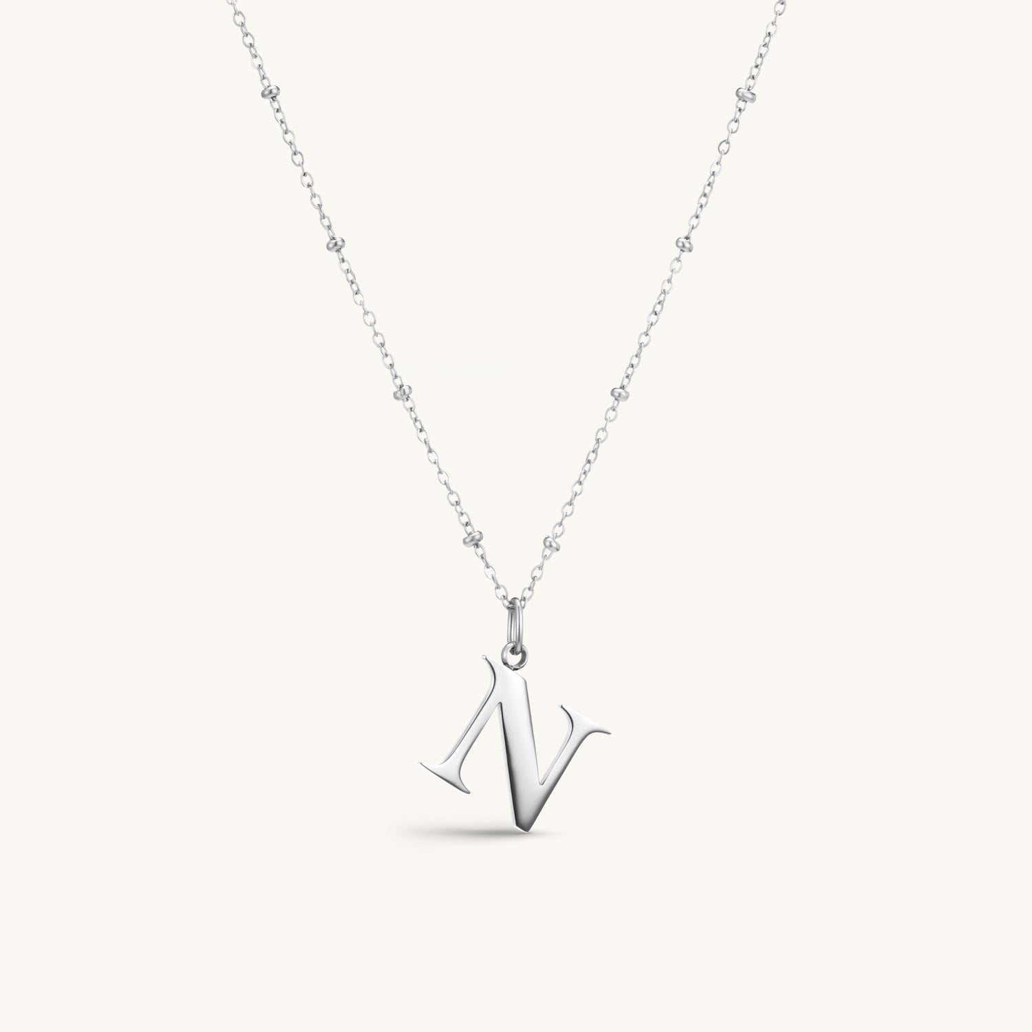 Collier pendentif initiale N en Argent
