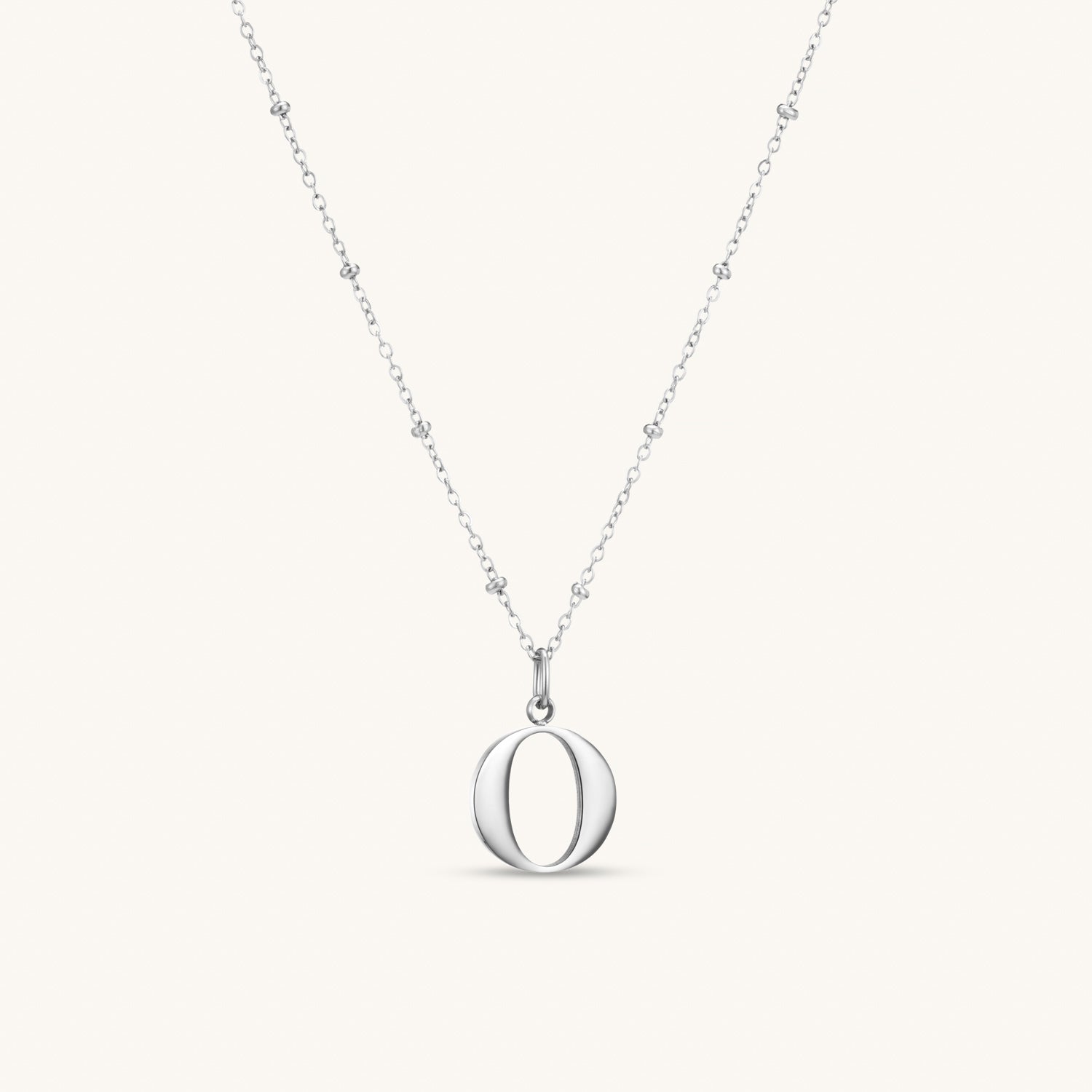 Collier pendentif initiale O en Argent