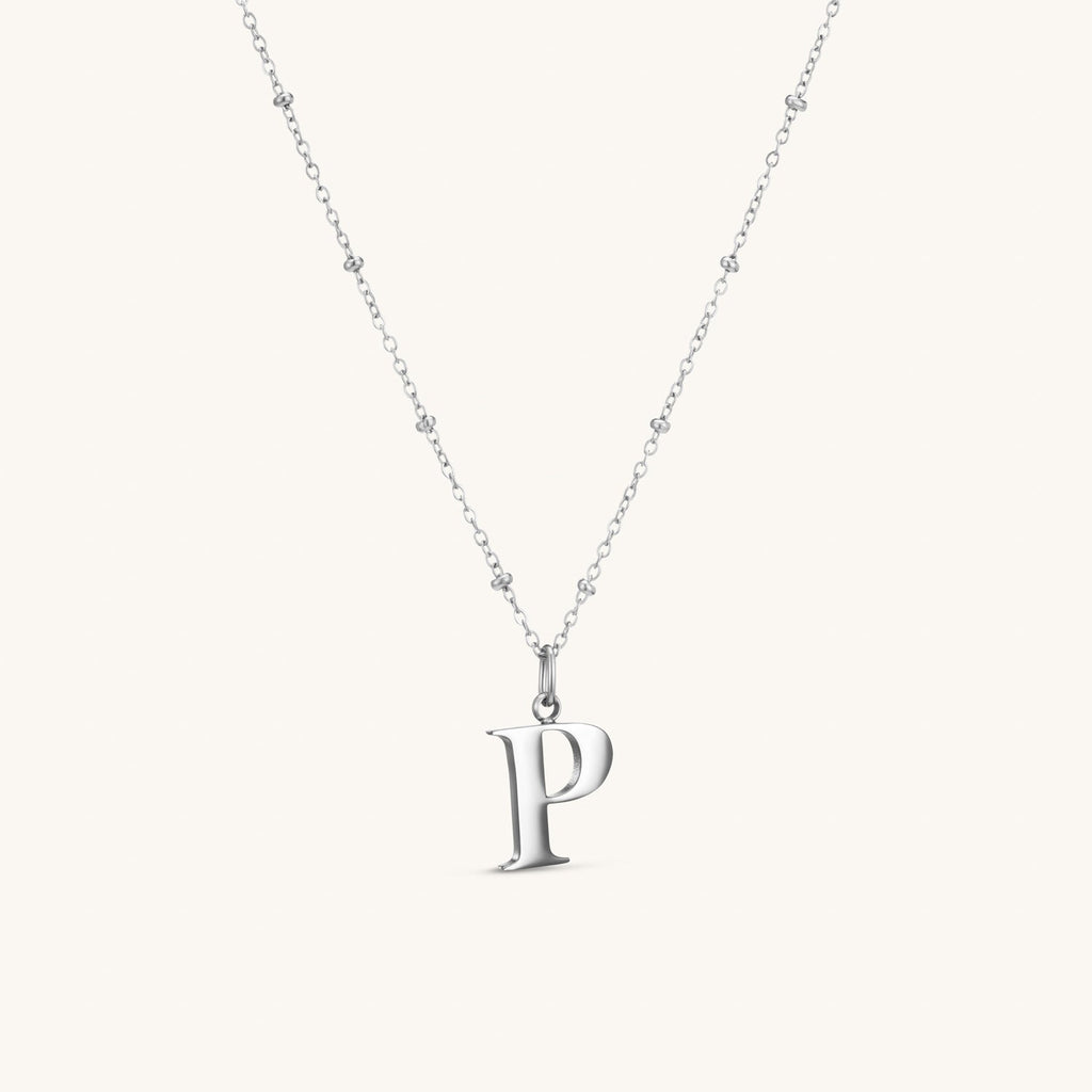 Collier pendentif initiale P en Argent