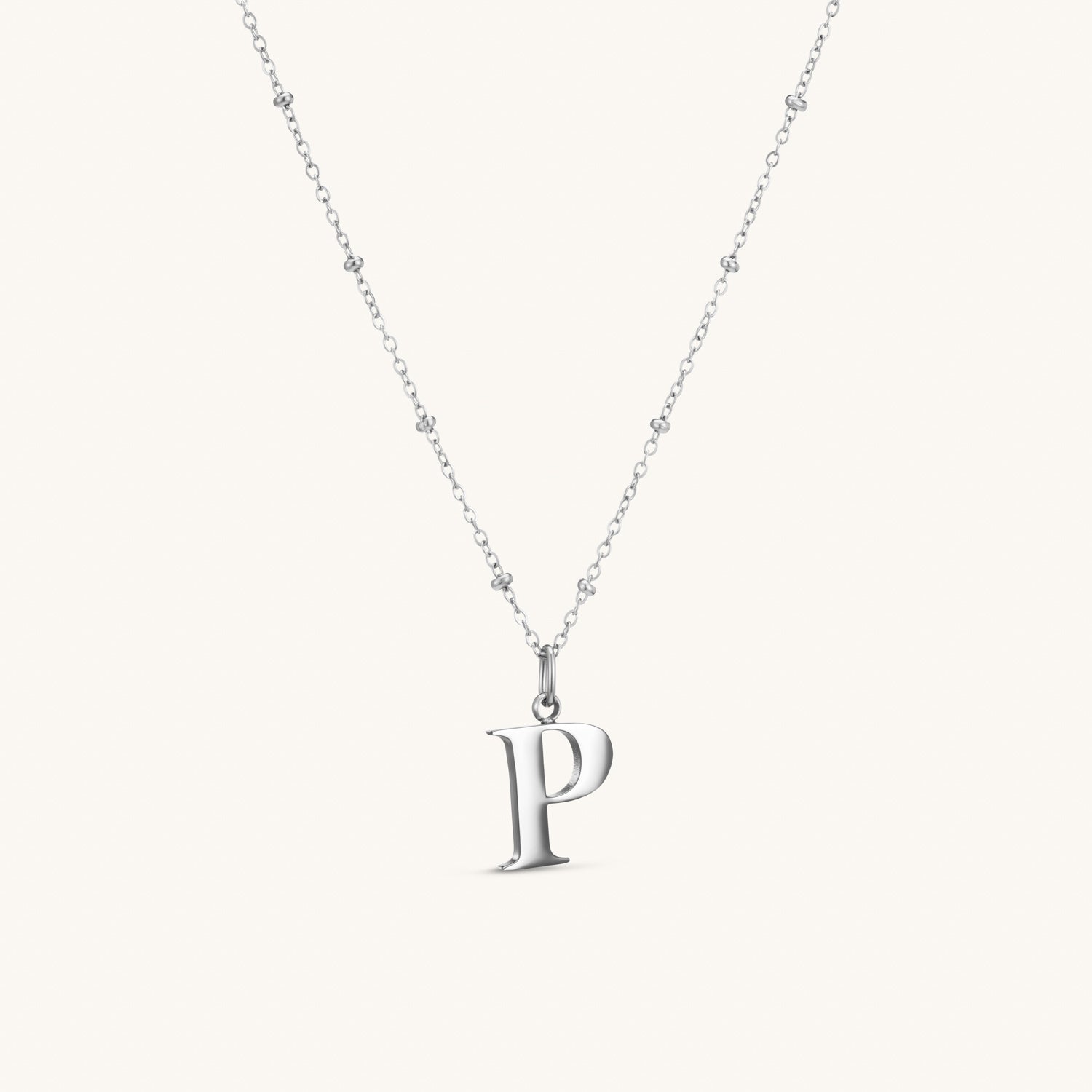 Collier pendentif initiale P en Argent