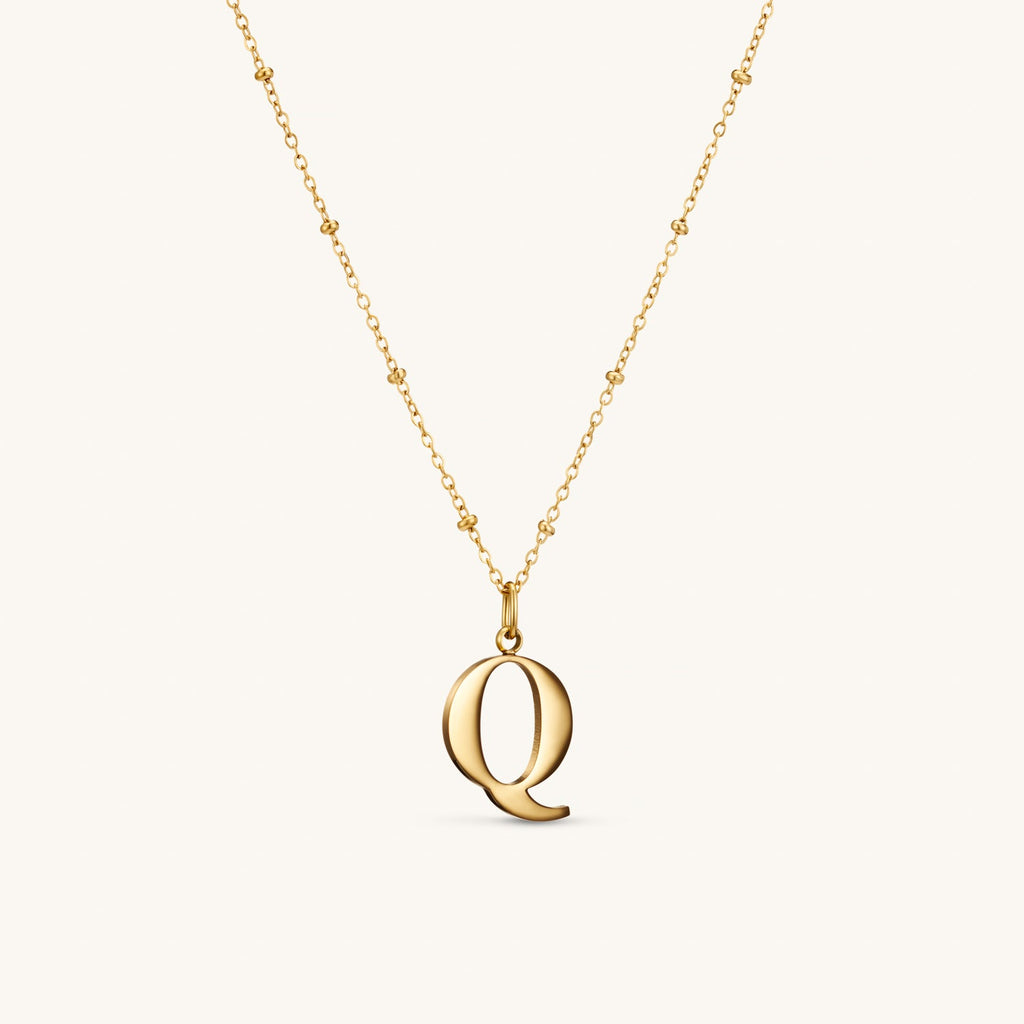Collier pendentif initiale Q en Or