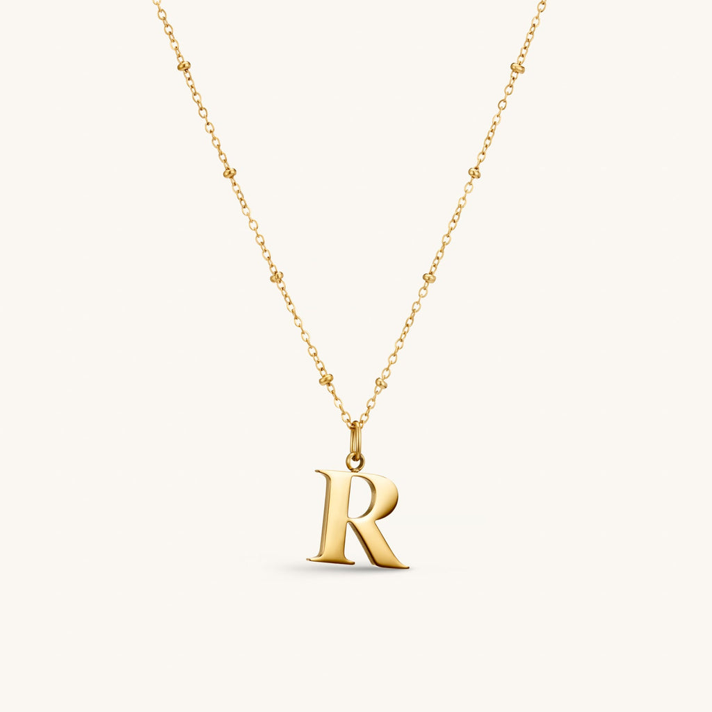 Collier pendentif initiale R en Or