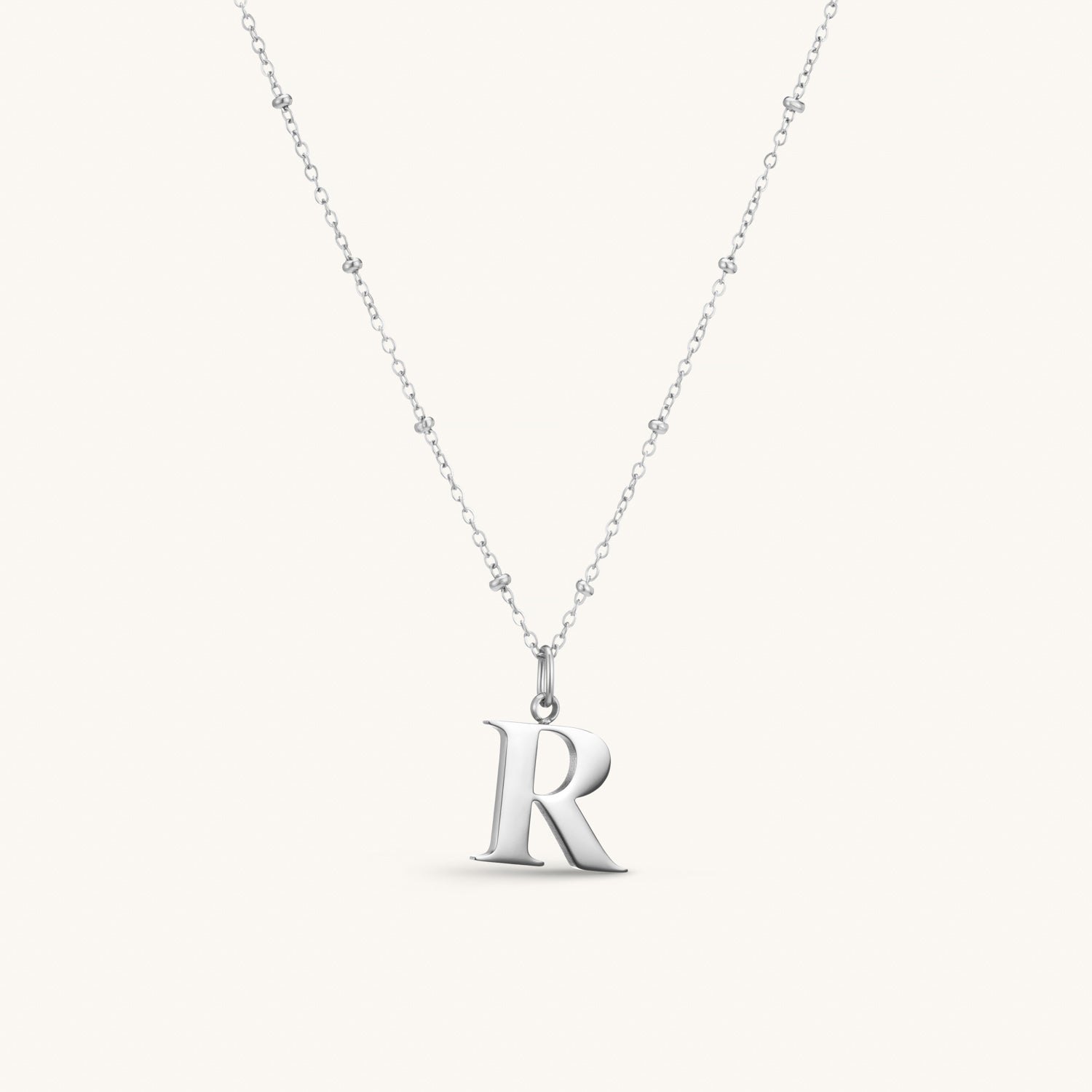 Collier pendentif initiale R en Argent