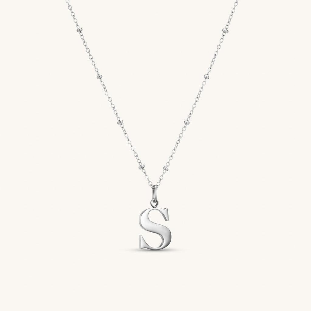 Collier pendentif initiale S en Argent