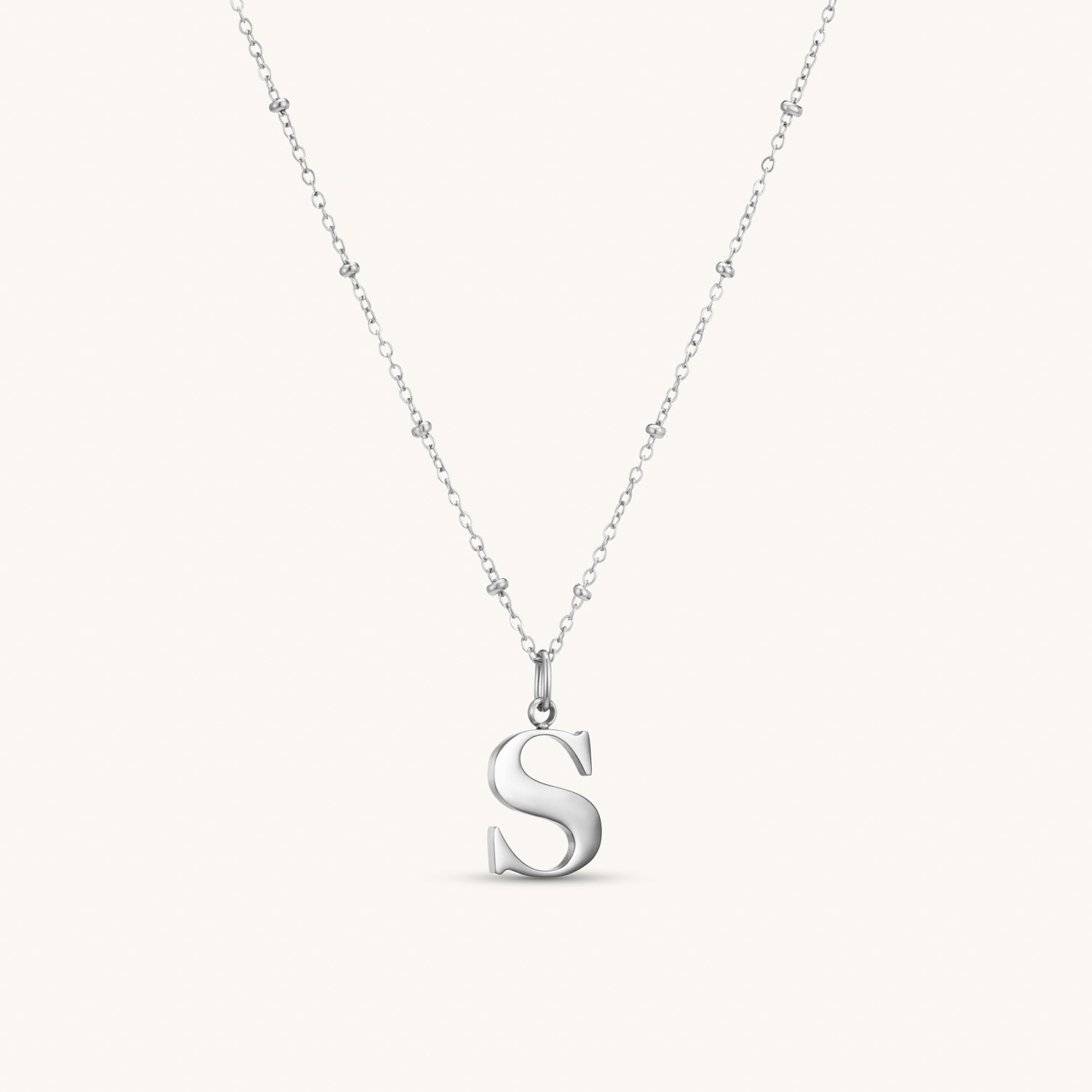 Collier pendentif initiale S en Argent