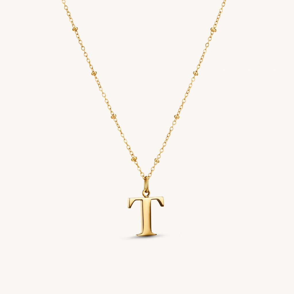 Collier pendentif initiale T en Or