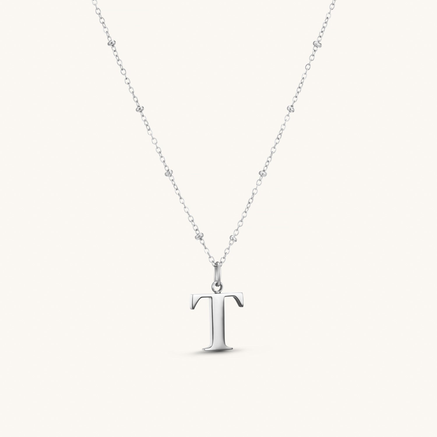 Collier pendentif initiale T en Argent