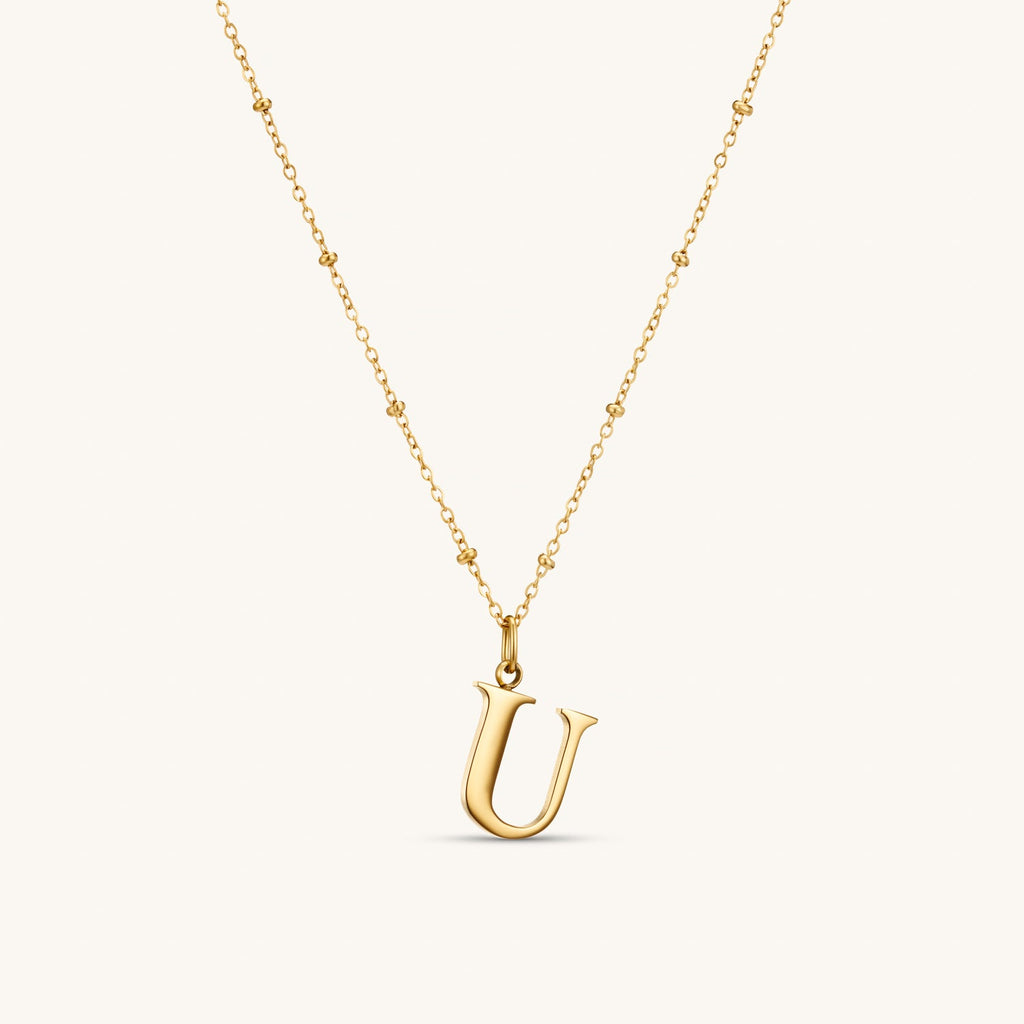 Collier pendentif initiale U en Or