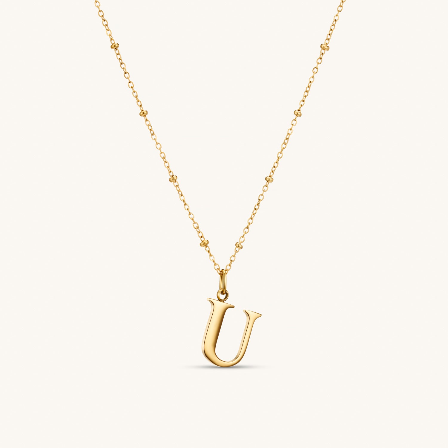 Collier pendentif initiale U en Or