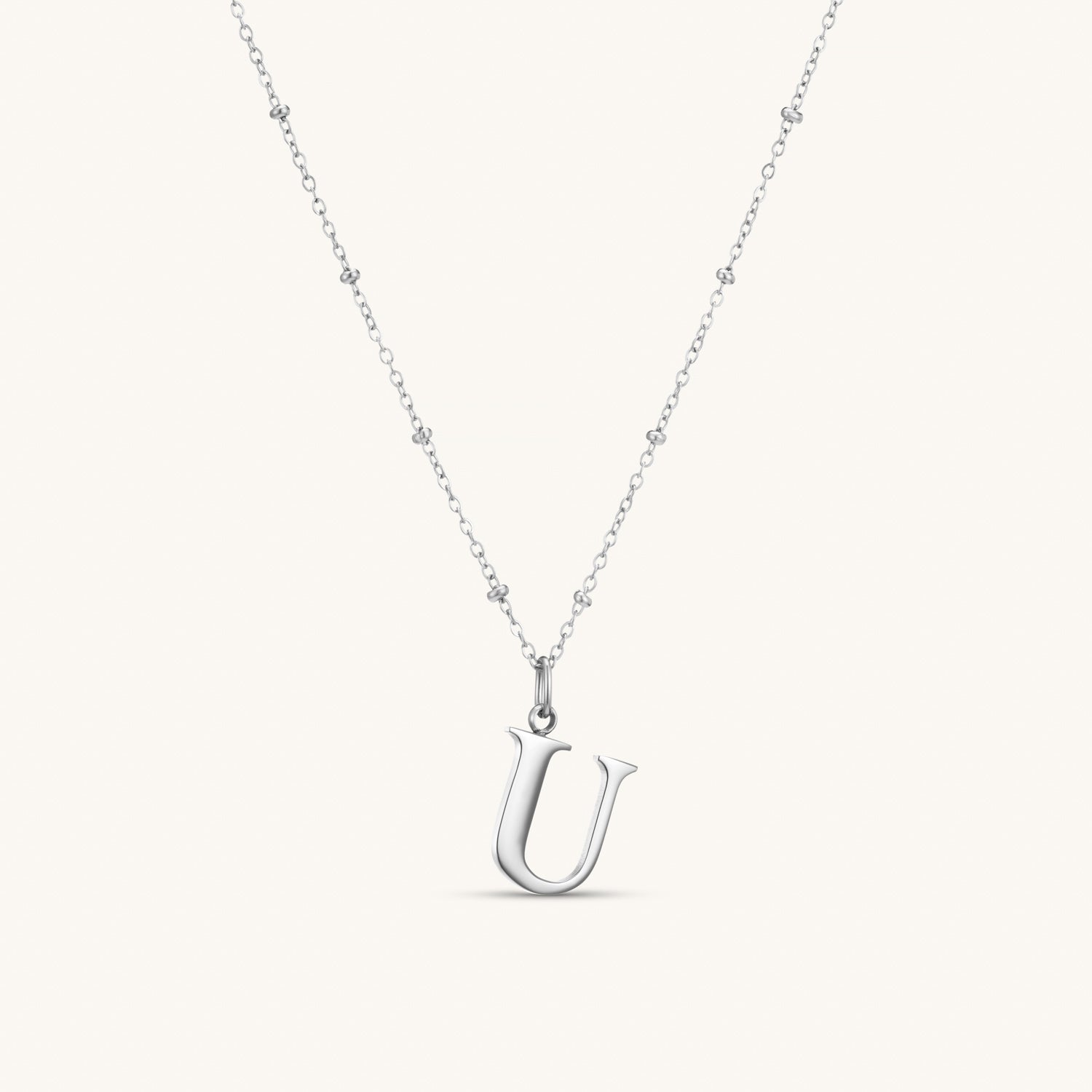 Collier pendentif initiale U en Argent