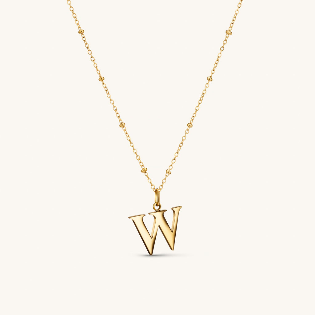 Collier pendentif initiale W en Or
