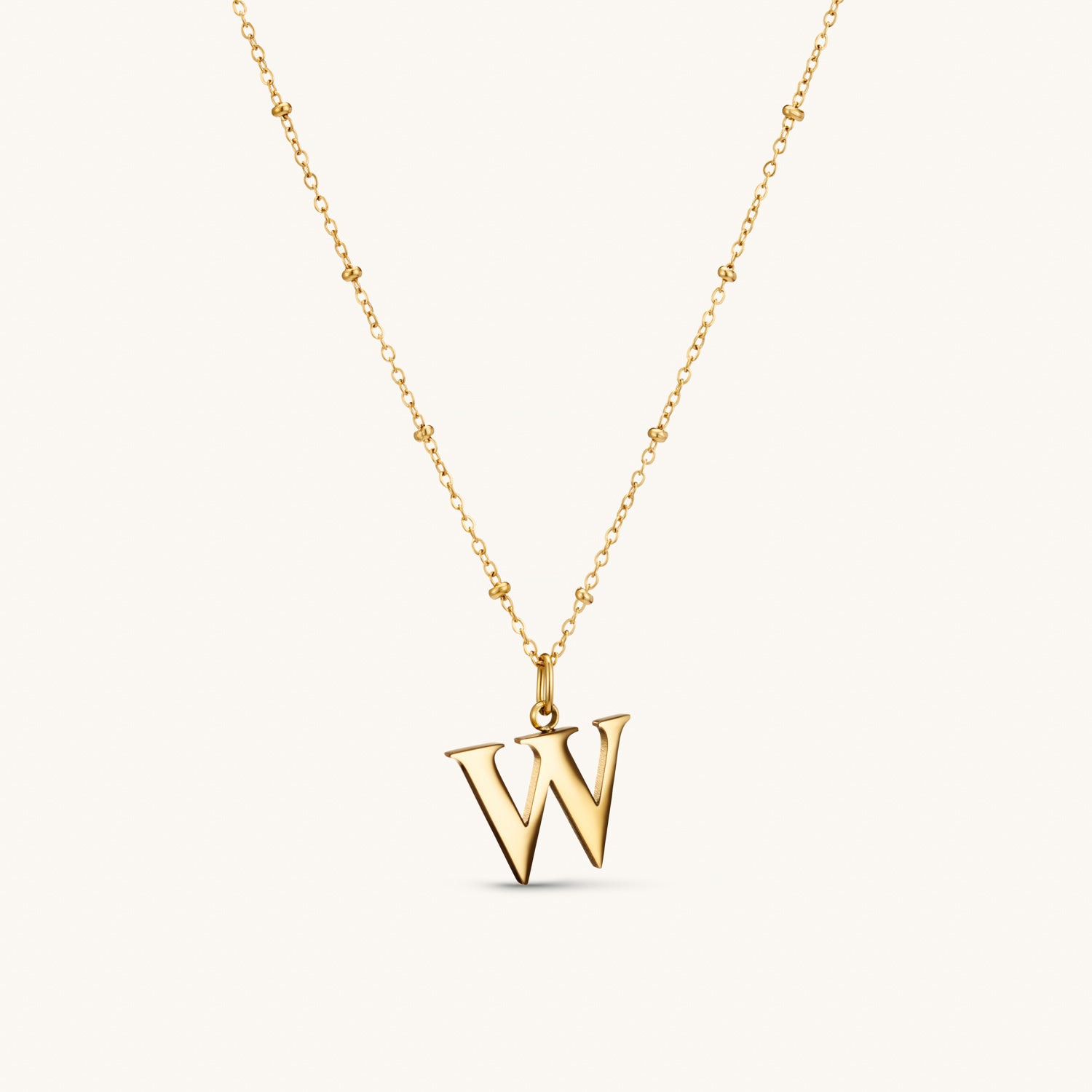 Collier pendentif initiale W en Or